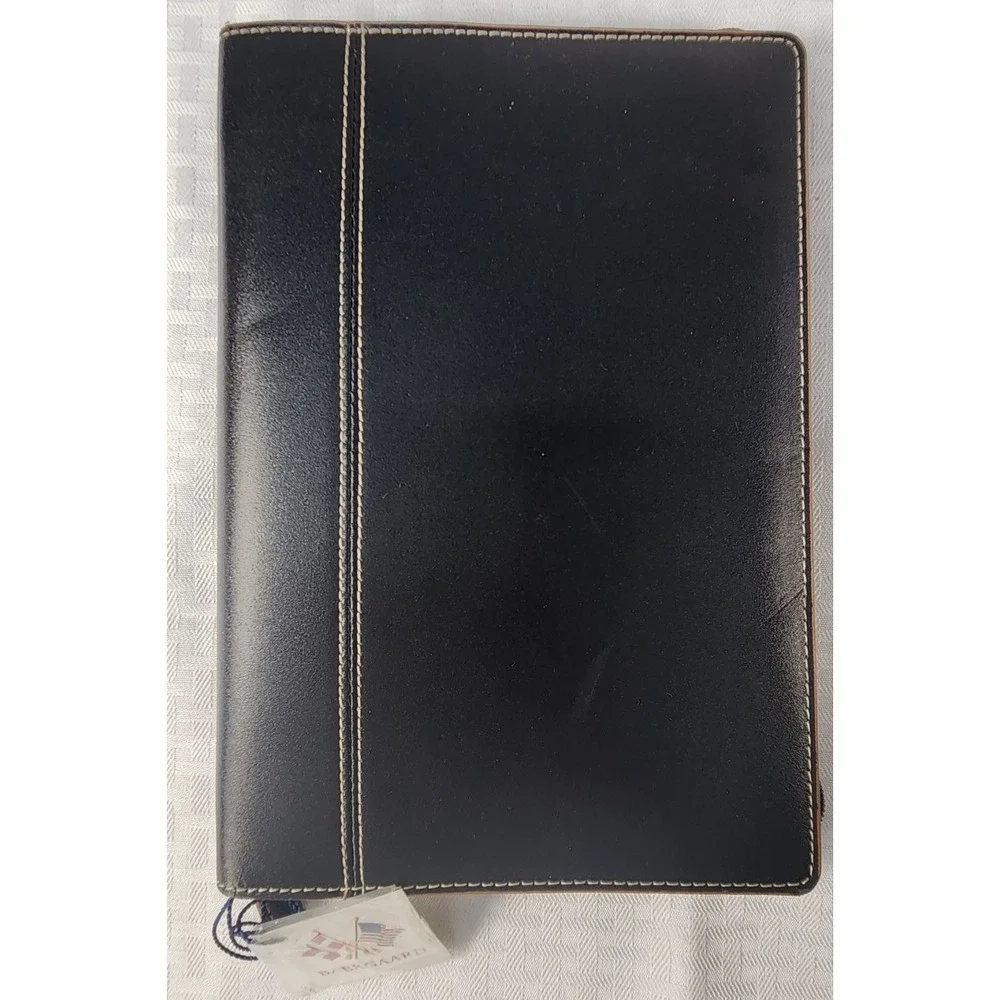 Baekgaard Rare Black Leather Zip Around Organizer Agenda Portfolio 10